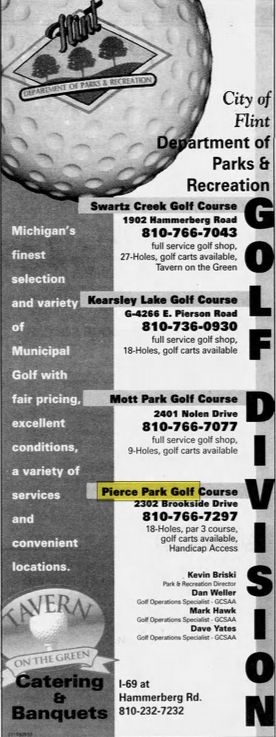 Pierce Municipal Park Golf Course - Mar 24 2002 Nice Ad On Flint Courses